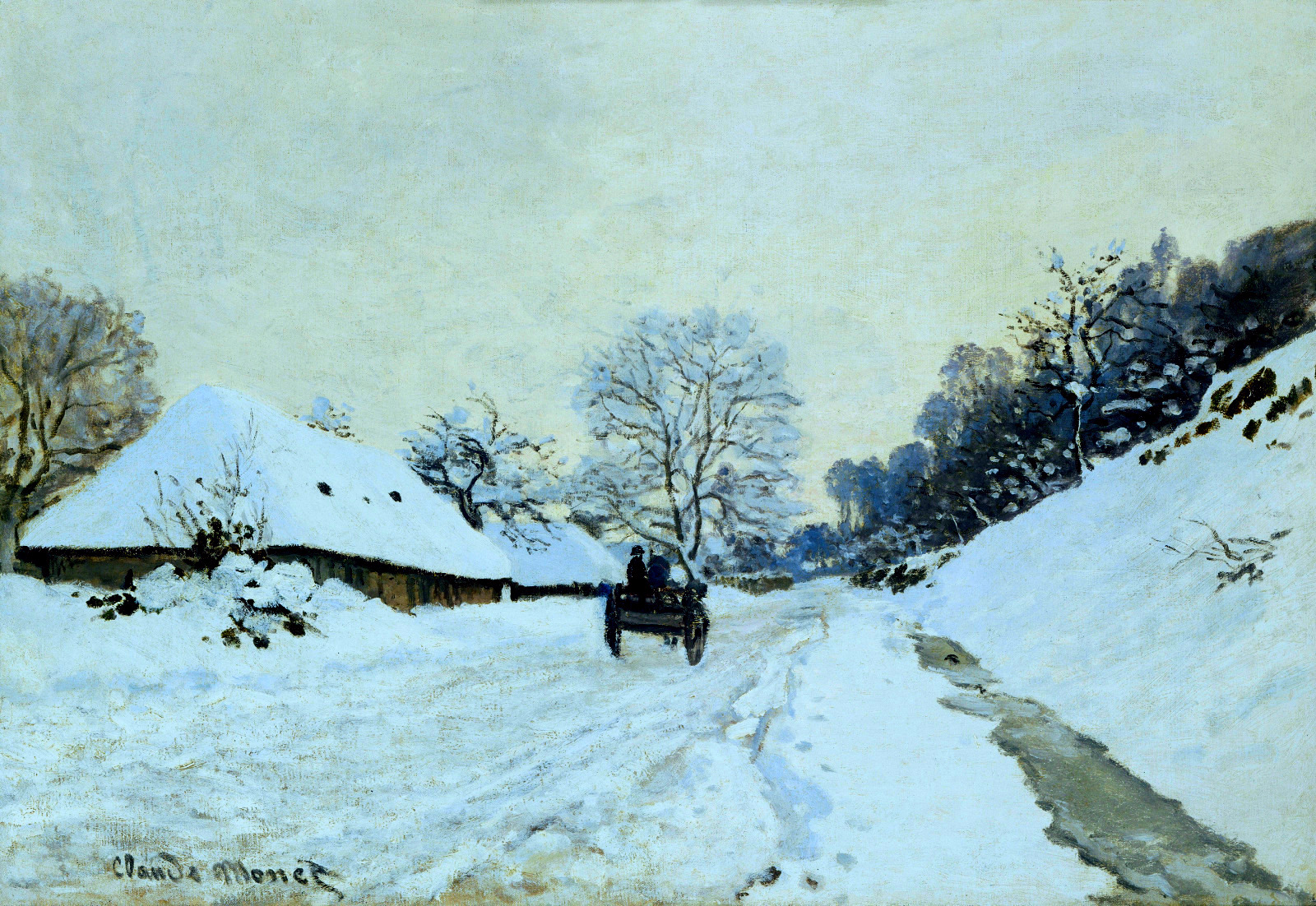 Cart on the Snow Covered Road with Saint-Simeon Farm 1865